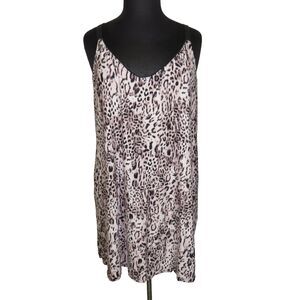 Secret Treasures Soft Stretchy Leopard Print Chemise Plus Size 3X